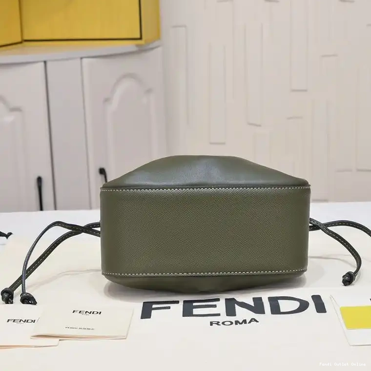 Cheap Calf Bucket Fendi Pomodorino Mini Leather In Bag Green 0514